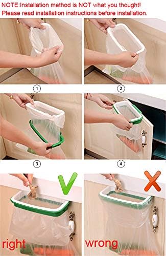 Lunies Over the Cabinet Plastic Trash Bag Holder for Kitchen, Under Sink Trash Can, Grocery Bag Holder for RV,Bathroom, Dorm Room, Office 8.6"x 4.9"