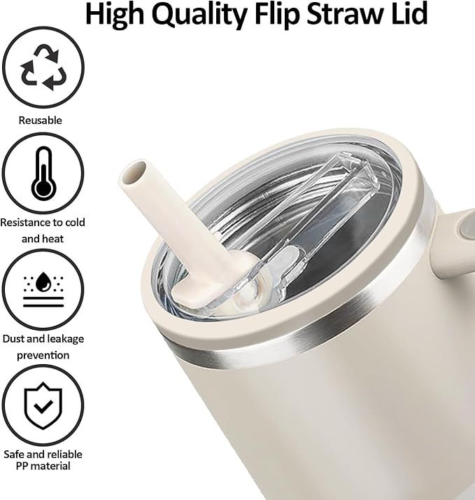 Stanley Lid Replacement 40 oz Cream 2.0 no Spill Lid Leak Proof Spill Proof Cup Lid Stanley Quencher Cup Lid Accessories