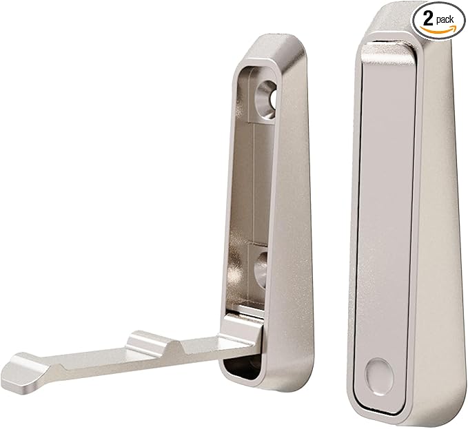 2pcs Folding Coat Hooks Zinc Alloy Wall Hooks Heavy Foldable Duty Coat Hooks Wall Mount for Hanging Coat Towels Clothes Hat Bags Keys (Silvery)