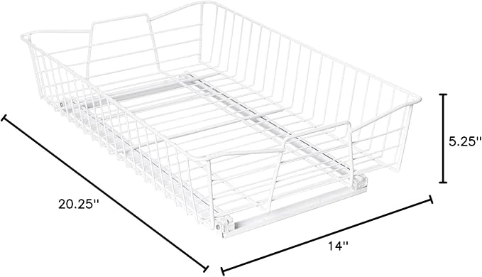 Knape & Vogt Simply Put 14-in W x 5.25-in H White Metal 2-Tier Pull Out Cabinet Basket