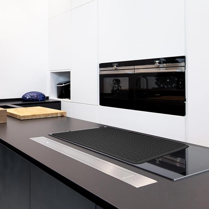 YUHFERA Stove Top Cover for Electric Stove - Silicone Stove Mat for Glass Top, Glass Cooktop Protector For Kitchen,Multi-functional Oven Covers for Electric Stove(Black,30 x 21)