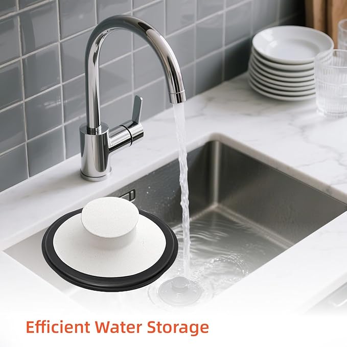 RQYEKDO Kitchen Sink Stopper, Stainless Steel 3-1/2 inch Universal Sink Plug Cover for Garbage Disposal Flange Drain,Fit for InSinkErator, Moen,Waste Maid, and More(White