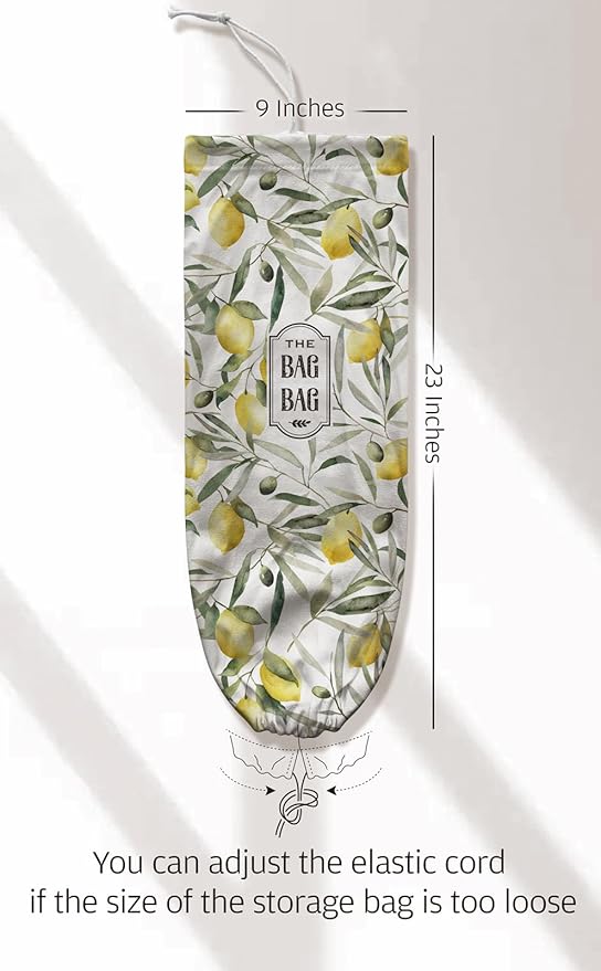 Lemon Plastic Bag Holder,Grocery Bag Holder Organizer Storage for Plastic Bags Groceries Store 23" x 9"