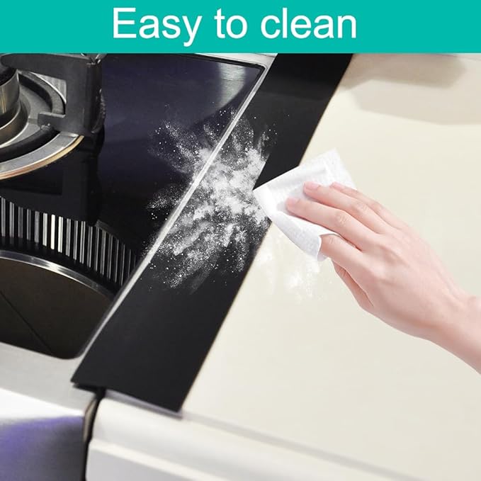 Mofason Stove Gap Covers, Kitchen Silicone Oven Gap Filler – 21 Inches Countertop Strips Gap Guard, Easy to Clean (Black)