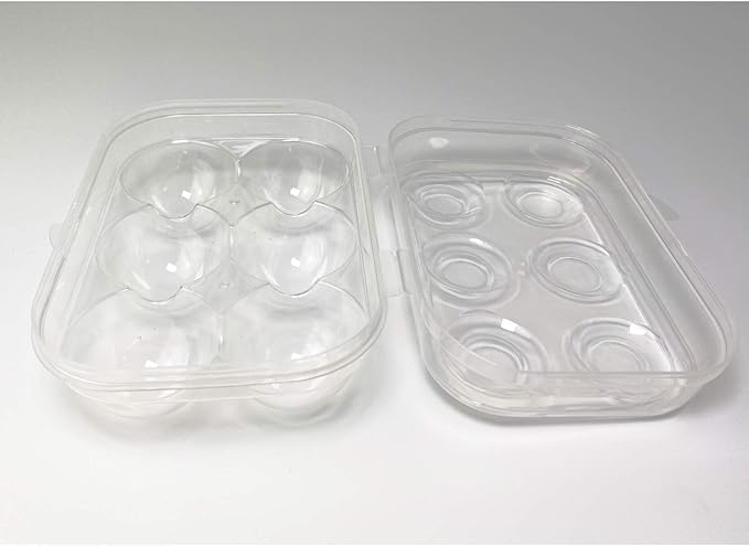 JAMOR 6 Grid Egg Storage Box Refrigerator Crisper Egg Protection Box Portable Egg Carriage Container For Camping Picnic Essential (White)
