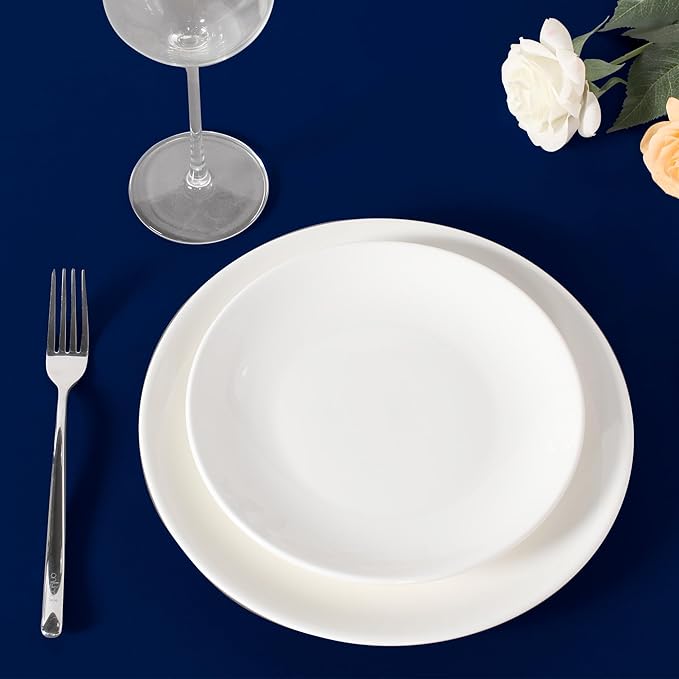 sancua Round Tablecloth 90 Inch Diameter, 8 Pack - Circle Polyester Fabric Table Cloth for Wedding Party Reception Banquet Birthday, Washable Formal Table Cover (Fit 30-72 Inch Tables), Navy Blue