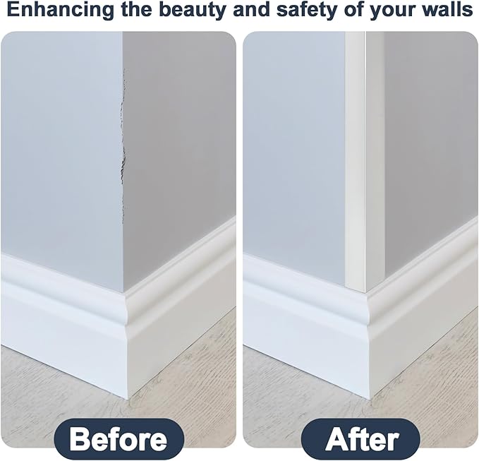 4PCS 45" Aluminum Metal Corner Protectors, Self Adhesive Corner Guards, Metal Wall Edge Protector Strip, Furniture Corner Protectors, Wall Cabinet Baseboard Decoration 45" x 2" (Silver)