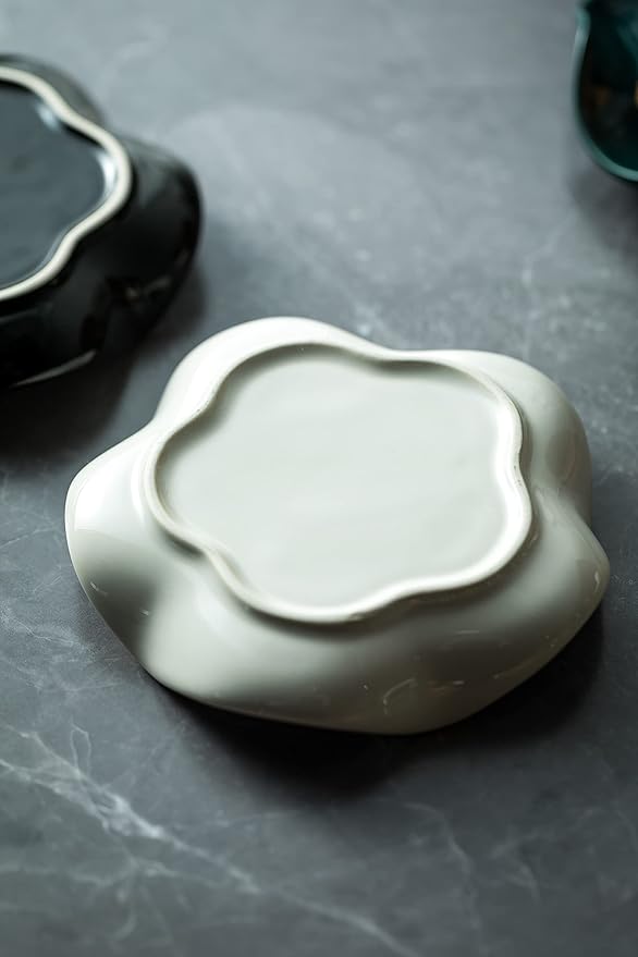 Cute Spoon Rest for Stove Top, Ceramic Spoon Holder for Kitchen Counter, 5.3 Inches Coffee Spoon Holder Utensil Rest for Kitchen Gadget Cooking Gift Housewarming Wedding,Kitchen Decor, White