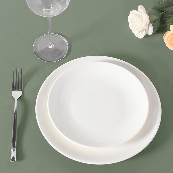 sancua Round Tablecloth 120 Inch Diameter, 8 Pack - Circle Polyester Fabric Table Cloth for Wedding Party Reception Banquet Birthday, Washable Formal Table Cover (Fit 48-96 Inch Tables), Sage Green