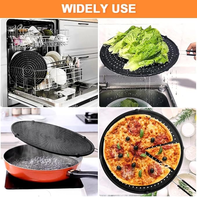 Silicone Splatter Screen for Frying Pan,13inch Grease Splatter Guard,Heat-Resistant Splatter Guards for Cooking,Dishwasher Safe