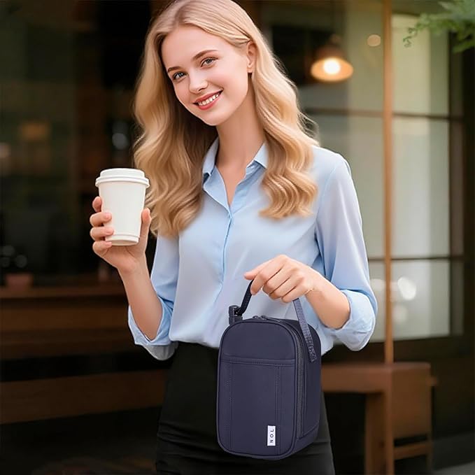 NOL Natural Organic Lifestyle Insulated Lunch Bag for Adult - Snack Bag Lunch Cooler Bag Soft Lunch Tote Bag for Work, Navy blue