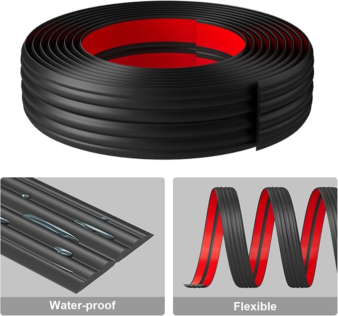 Wall Corner Protector & Edge Guard,Peel and Stick Wall Trim Moulding Inside & Outside Corner Molding Trim Caulk Strip, Self Adhesive Trim for Wall Edge,Ceiling,Countertop, 2.36” W x40’ L,Black
