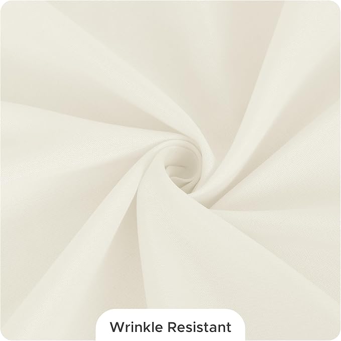 Fitable 8 Pack Round Tablecloths: Stain Resistant Wrinkle Free Circle Table Clothes, Washable Reusable Polyester Table Covers for Wedding Party Birthday Banquet Reception(Ivory, 84 Inch)