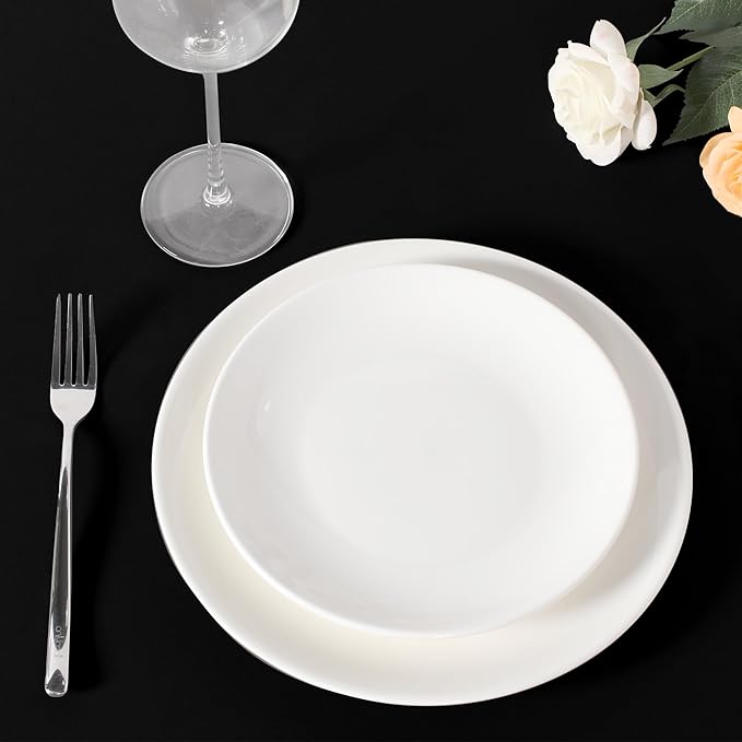 sancua 120 Inch Round Tablecloth Black, 8 Pack - Circle Polyester Fabric Table Cloth for Wedding Party Reception Banquet Birthday, Washable Formal Table Cover (Fit 48-96 Inch Tables)