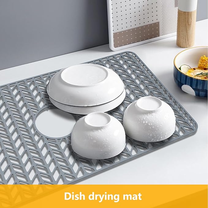 Sink Protectors for Kitchen Sink 12" 13" 16" 18" 19" 24" 26" 28" 29" 30",Silicone Kitchen Sink mats Protector for Bottom of Farmhouse(29.7"x15.5" Center)