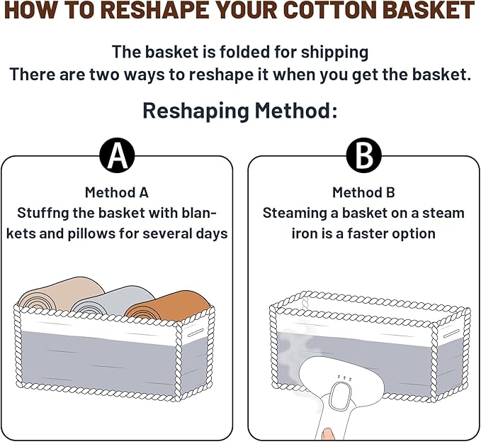 MiniArk Large Shallow Organizing Baskets 15x11x5.1 Inches - Rope Woven Storage Bins for Bathroom, Shelves, Cube Closet, Gradient Grey 2 Packs