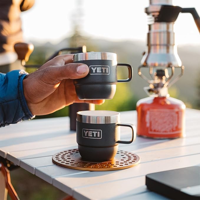YETI Rambler 6 oz Stackable Mug, Stainless Steel, Vacuum Insulated Espresso/Coffee Mug, 2 Pack