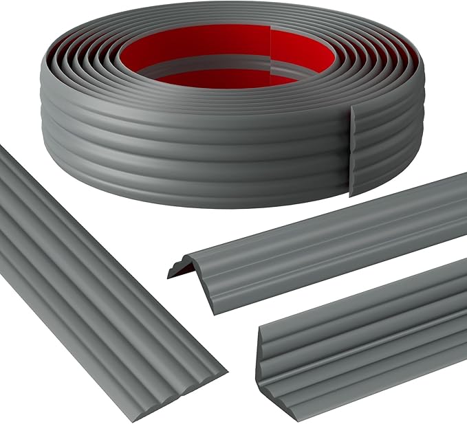 Wall Corner Protector & Edge Guard,Peel and Stick Wall Trim Moulding Inside & Outside Corner Molding Trim Caulk Strip, Self Adhesive Trim for Wall Edge,Ceiling,Countertop, 2.36” W x10’ L,Grey