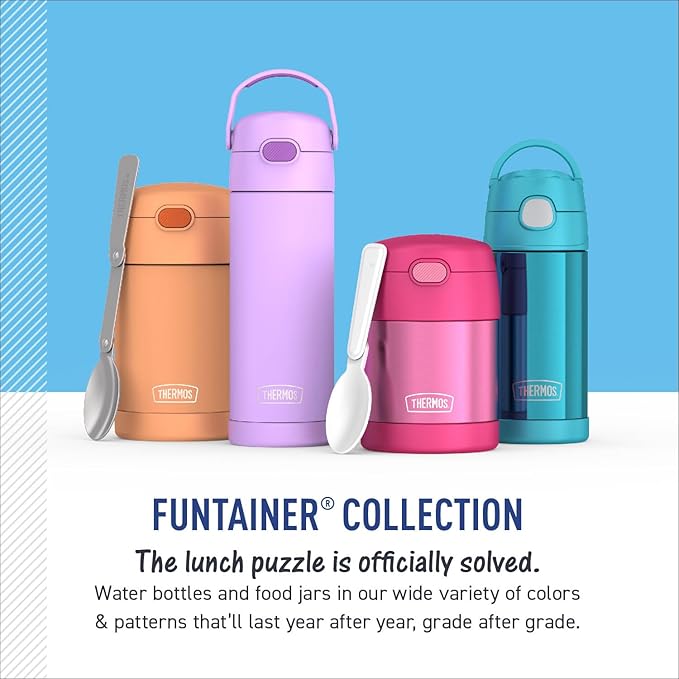 THERMOS FUNTAINER 12 Ounce Stainless Steel Vacuum Insulated Water Bottle with Lid, MINNIE MOUSE