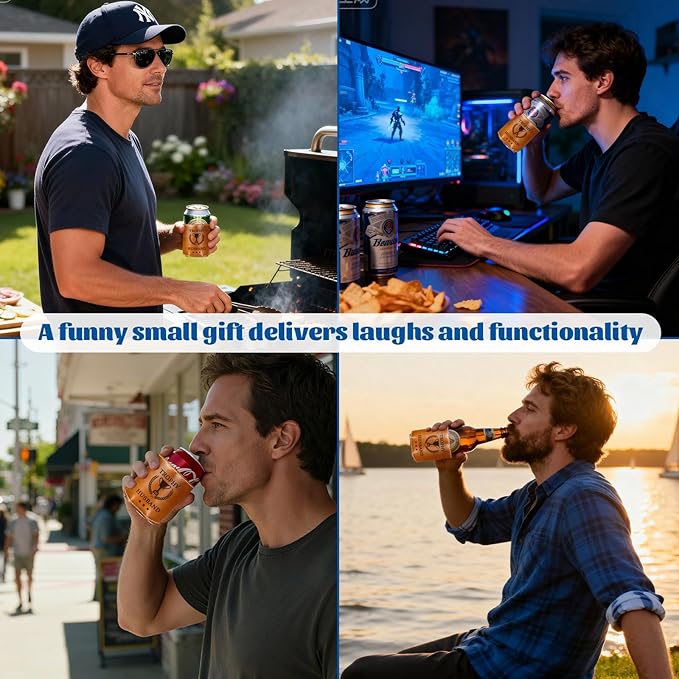 Fathers Day Gifts for Husband Men,Funny Gifts for Dad from Daughter,Mens Birthday Gag Cool Retirement Christmas Gifts for Him,Leather Can Cooler Sleeve Holder for Soda