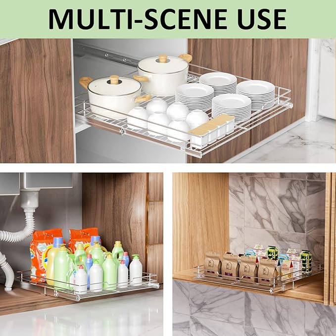 AHNR Heavy Duty Slide Out Cabinet Organizer - Pull Out Shelves, Storage for Kitchen Cabinets, 20'W*21'D