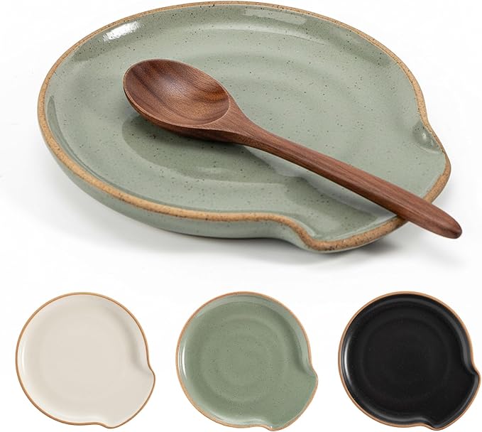 Beautiful Ceramic Spoon Rest for Stove Top - Perfectly Sized Spoon Holder for Your Kitchen Countertop - Easy to Clean and Dishwasher Safe, Perfect Addition to Any Kitchen Counter for Everyday Cooking
