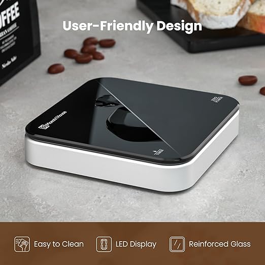 Maestri House Mini Coffee Scale Barista Kit with 100g Calibration Weight & Carrying Case, Rechargeable Espresso Scale with Timer, 0.1g Precision 2kg Kitchen Scale, Portable for Pour Over & Travel