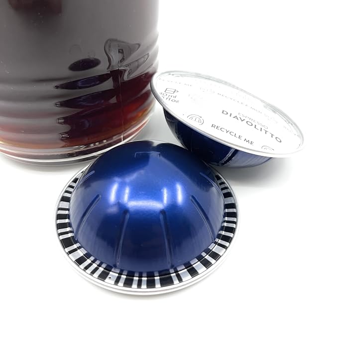 Diavolitto Ristretto & Espresso Intense & Powerful Coffee Pods Capsules Pods, Brews 40 ml / 1.35 oz- 10 pods, Pack of 1 (10, Diavolitto)