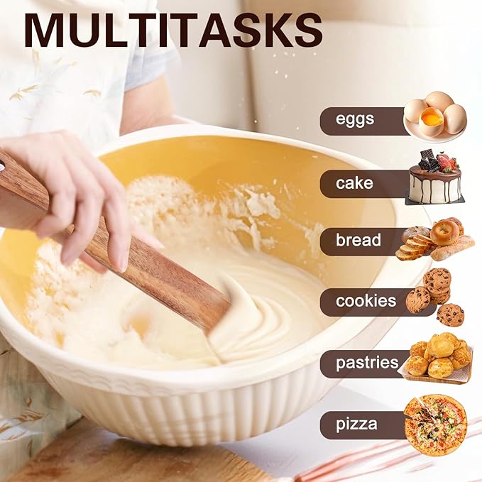 Spurtle for Sourdough Starter, Mixing, dough whisk, Reaching Bottom of Jar, Natural from High Moist Resistance Teak, wooden bread making tools, NonStick Cookware