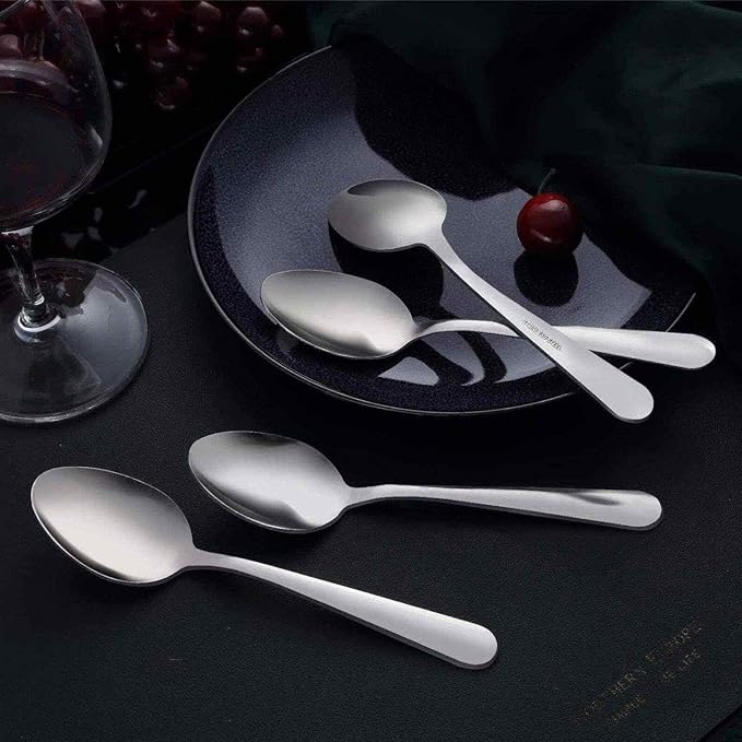 Unokit 36 Pieces Tea Spoons Set Silverware - 6.7 inch Stainless Steel Spoon, Dessert, Table, Silverware Spoons Only for Home, Kitchen or Restaurant - Mirror Polished, Dishwasher Safe