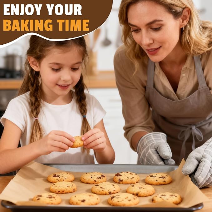 CAREGY 480Pcs Unbleached Parchment Paper Sheets, 12 x 16 Inch,Precut Non-Stick Parchment Paper for Baking,Cooking, Grilling, Air Fryer and Steaming,Fit for Half Sheet Pans