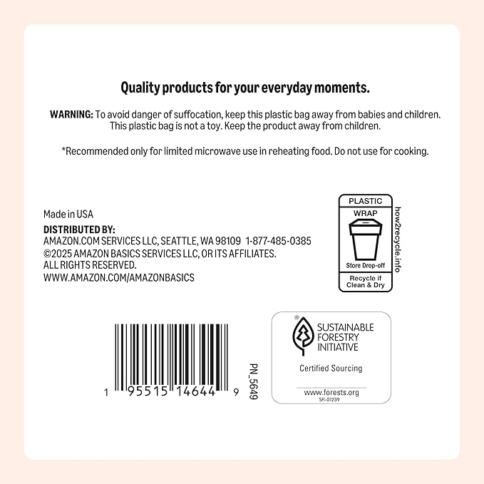 Amazon Basics 9" Uncoated White Paper Plates, Microwave Safe, 100 Count