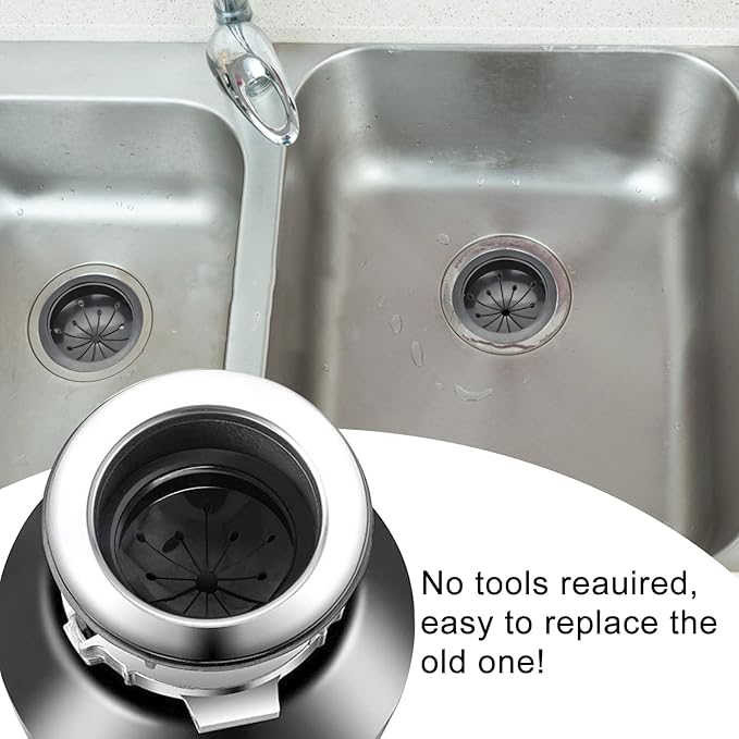 2 Pack Garbage Disposal Splash Guard 3-1/8 Inch Collar Sink Baffle Garbage Disposal Stopper Compatible with Waste King, Whirlaway, GE and Other EZ Mount Disposals