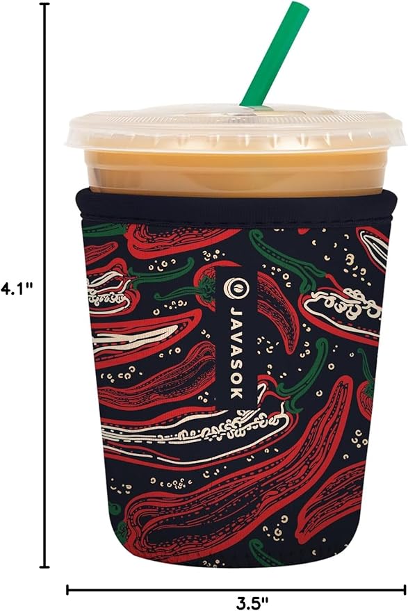 Sok It JavaSok Iced Coffee & Cold Soda Insulated Neoprene Cup Sleeve (Hot Stuff, Small: 16-20oz)