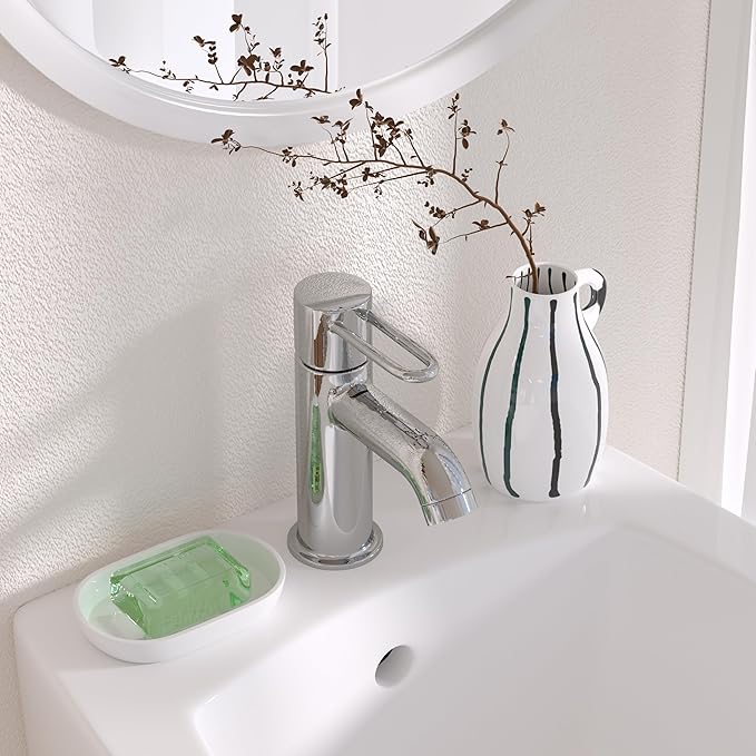 2Pcs/SetBathroom Soap Dishes, Not Plastic!,Bamboo Soap Dishes Holder for Bathroom Shower, Bathroom Sink Soap Dish (White)