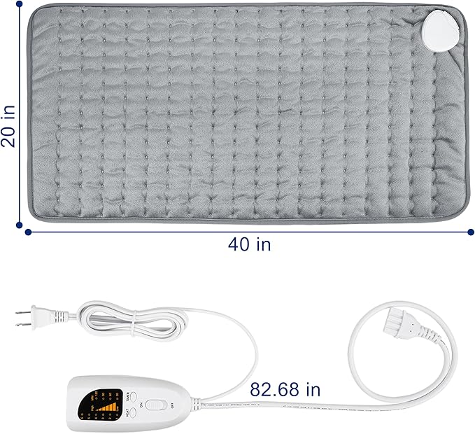 40x20 Inch Electric Heating pad for Back Neck Shoulder Knee Arms Legs- Electric Heat Pads with 6 Heat Settings & Auto Shut Off &Dry/Moist Heat Heating Pad for Birthday Mother Father Girl Men Women