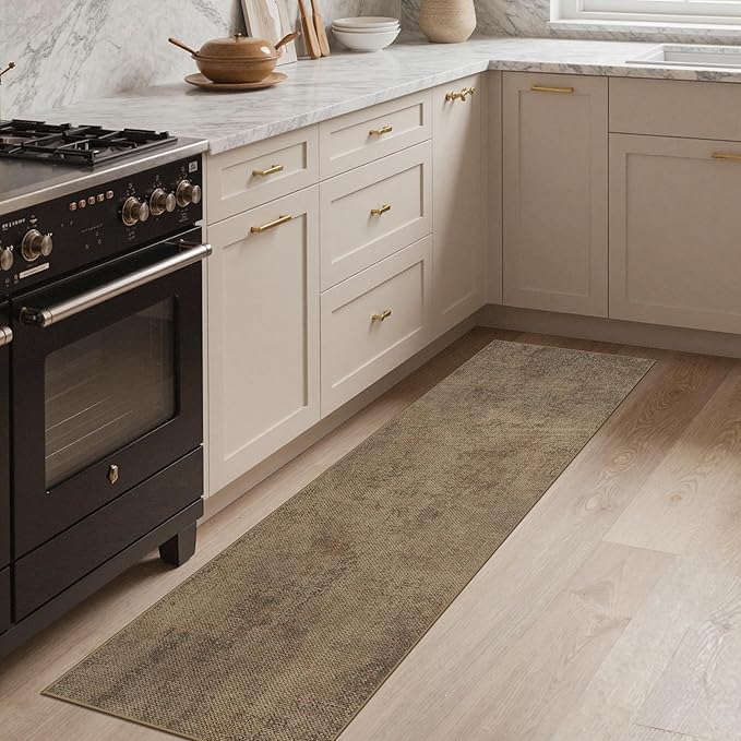 GENIMO Kitchen Mats for Floor, Washable Absorbent Runner Rugs for Kitchen, 20"x70" Jute Rug, Cushioned Non Slip Kitchen Rugs for Kitchen Floor, Standing Mat Rug for Home, Sink, Laundry