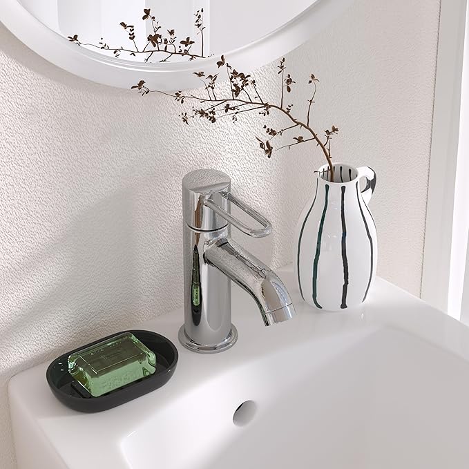 Bathroom Soap Dishes, Not Plastic!White Soap Dishes for Bar Soap, Bamboo Soap Dishes Holder for Bathroom Shower, Bathroom Sink Soap Dish (Black)