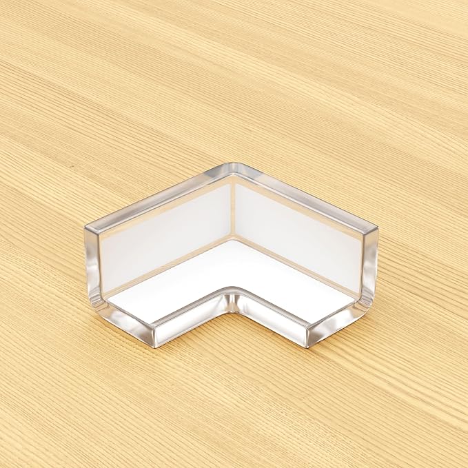 12-Pack Baby Proof Corner Protectors, Clear Furniture Safety Bumpers, Soft Rubber Foam Cushion Guards with Pre-Applied Adhesive, Child Proofing Pads for Tables, Cabinets, Desks, Glass Surfaces