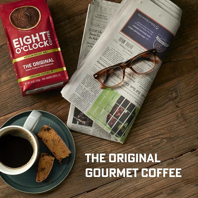 Eight O'Clock Coffee Dark Italian Espresso, Dark Roast Ground Coffee 100% Arabica, Bold & Chocolaty, 10 Ounce (Pack of 6)