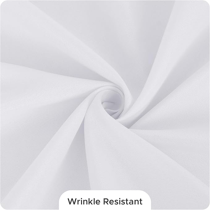 Fitable 8 Pack Rectangle Tablecloths: Stain Resistant Wrinkle Free Circle Table Clothes, Washable Reusable Polyester Table Covers for Wedding Party Birthday Banquet Reception(White, 90x132 Inch)