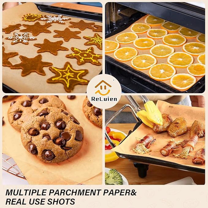 Parchment Paper Sheets, 9x13 In Unbleached Non-Stick Parchment Paper for Baking, Grilling, Air Fryer, Steaming, and More,100PCS Baking Paper Perfect for Bread, Cakes, Cookies