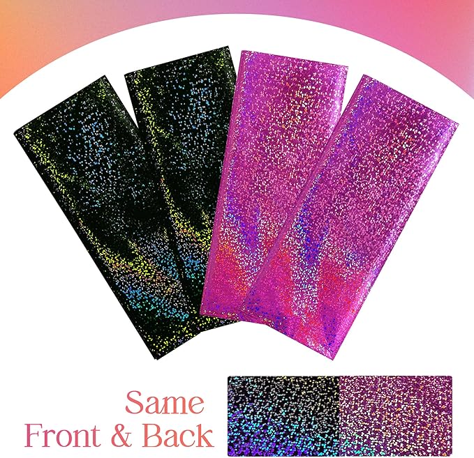 Black & Fuchsia Red Holographic Tablecloth - 40" x 108" Hot Pink Party Decor - Iridescent Plastic Table Cloth for Valentine's Day, Birthday, Halloween & Baby Showers