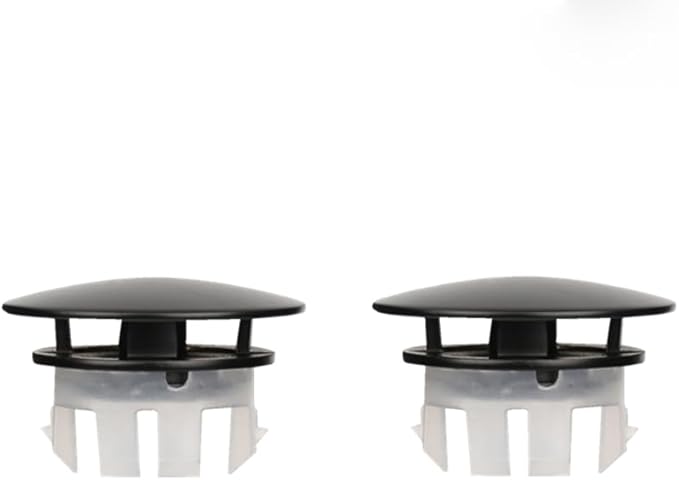 Sink Overflow Ring 2 Pack Matte Black Bathroom Vanity Sink Overflow Cover Insert in Round Trim Cap Brass Material