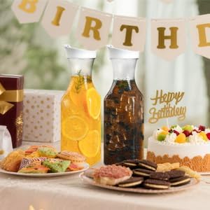 Set Of 6 Plastic Carafe With Lid, 50 Oz Mimosa Bar Supplies, Large Plastic Water Pitcher, Square Base Juice Containers For Party, Milk Container, Beverage Containers For Fridge- HAND WASH ONLY