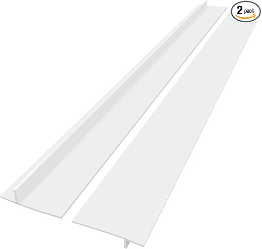Silicone Stove Counter Gap Cover (2 Pack),Easy Clean Heat Resistant Wide & Long Kitchen Stove Gap Filler,Seals Spills Between Counters, Oven, Stovetops, Washing Machines, Washer, Dryer(25in, White)