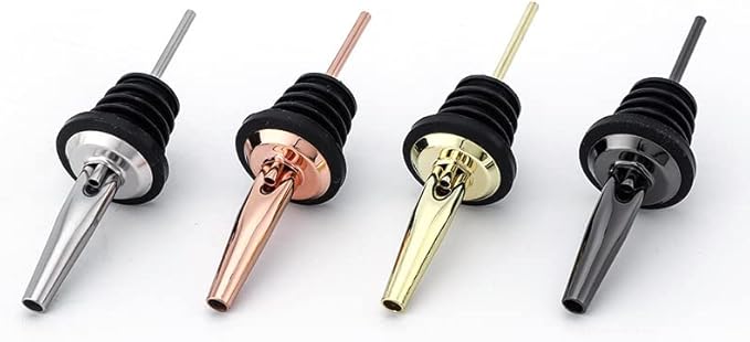 Pafusen 12 Pack Liquor Bottle Pourers, Liquor Pour Spout for Liquor Bottles, Stainless Steel Olive oil Dispenser Spout, Alcohol Pourer Spouts Dust Caps Covers Fixed, Gold