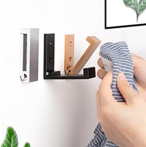 Colester Direct Folding Wall Hooks in Black, Silver, or Gold (5, Black)