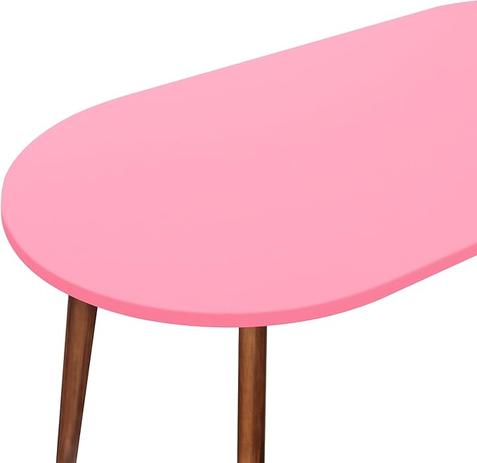 NEWISHER Fitted Oval Tablecloth 42 x 60 Inch Elastic Table Cloth, Stretch Spandex Table Cover Pink Washable Polyester Top Cap Cover for Dining Picnic Camping Indoor and Outdoor