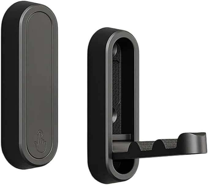 Gold Foldable Wall Hooks, Metal Foldable Hooks Wall Wount for Bathroom, Kitchen, Bedroom – Space-Saving, for Towels, Coats, Bags, Easy Installation (Black, 1PCS)